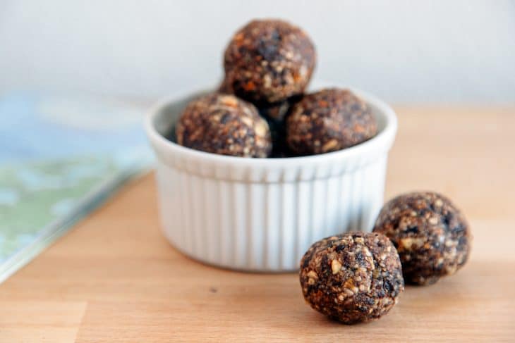 Chocolate Cherry Energy Bites in a bowl