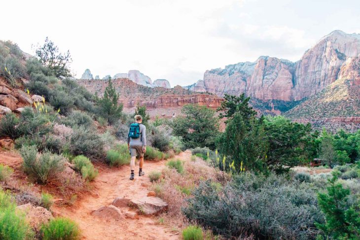 Michael hiking on the watchmen trail